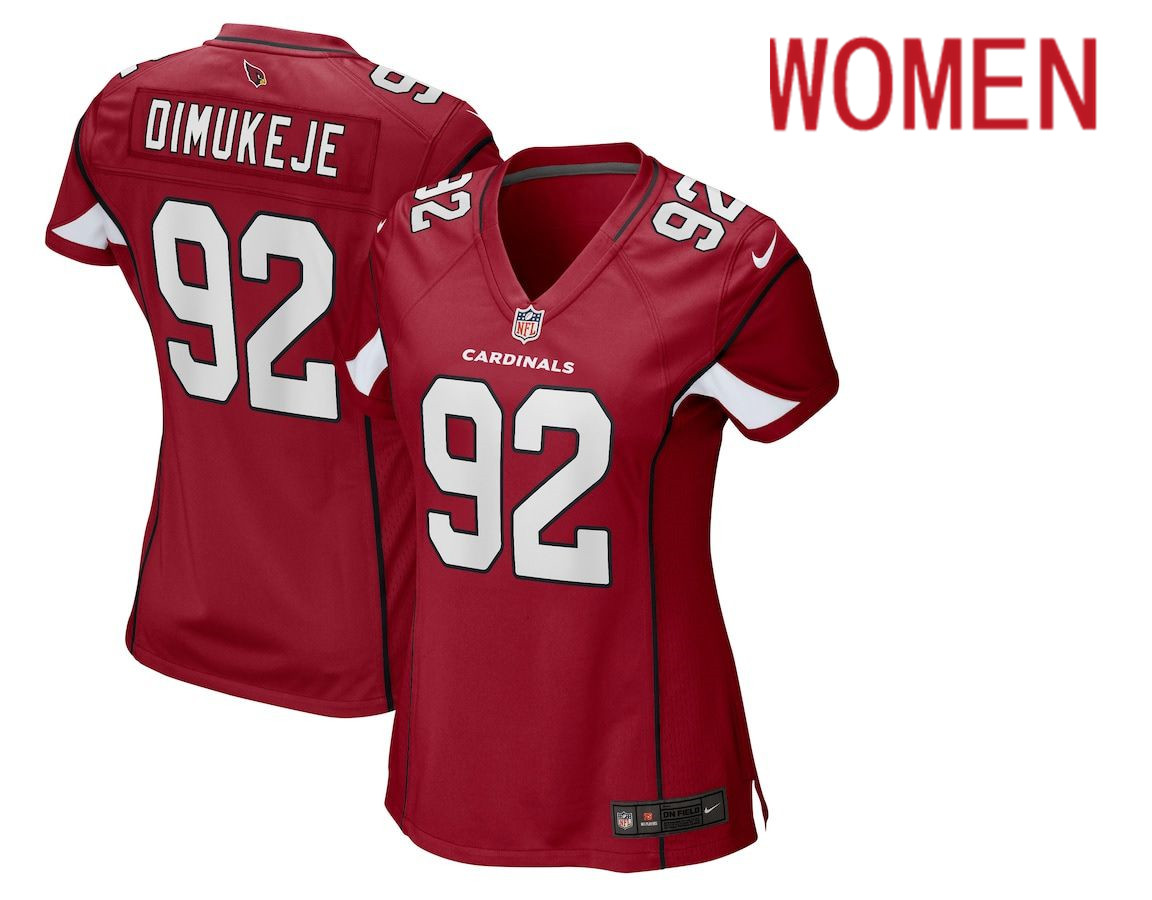 Women Arizona Cardinals #92 Victor Dimukeje Nike Red Game NFL Jersey